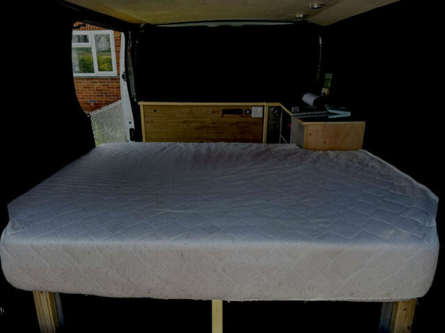 Full bed in the camper