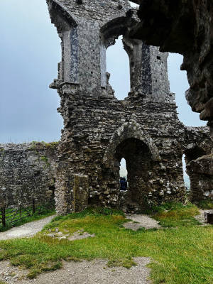 Walking around Corfe Castle, in Dorset