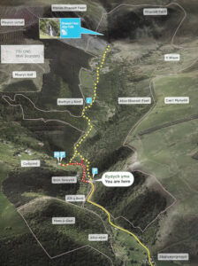 Map of Aber Falls waterfall